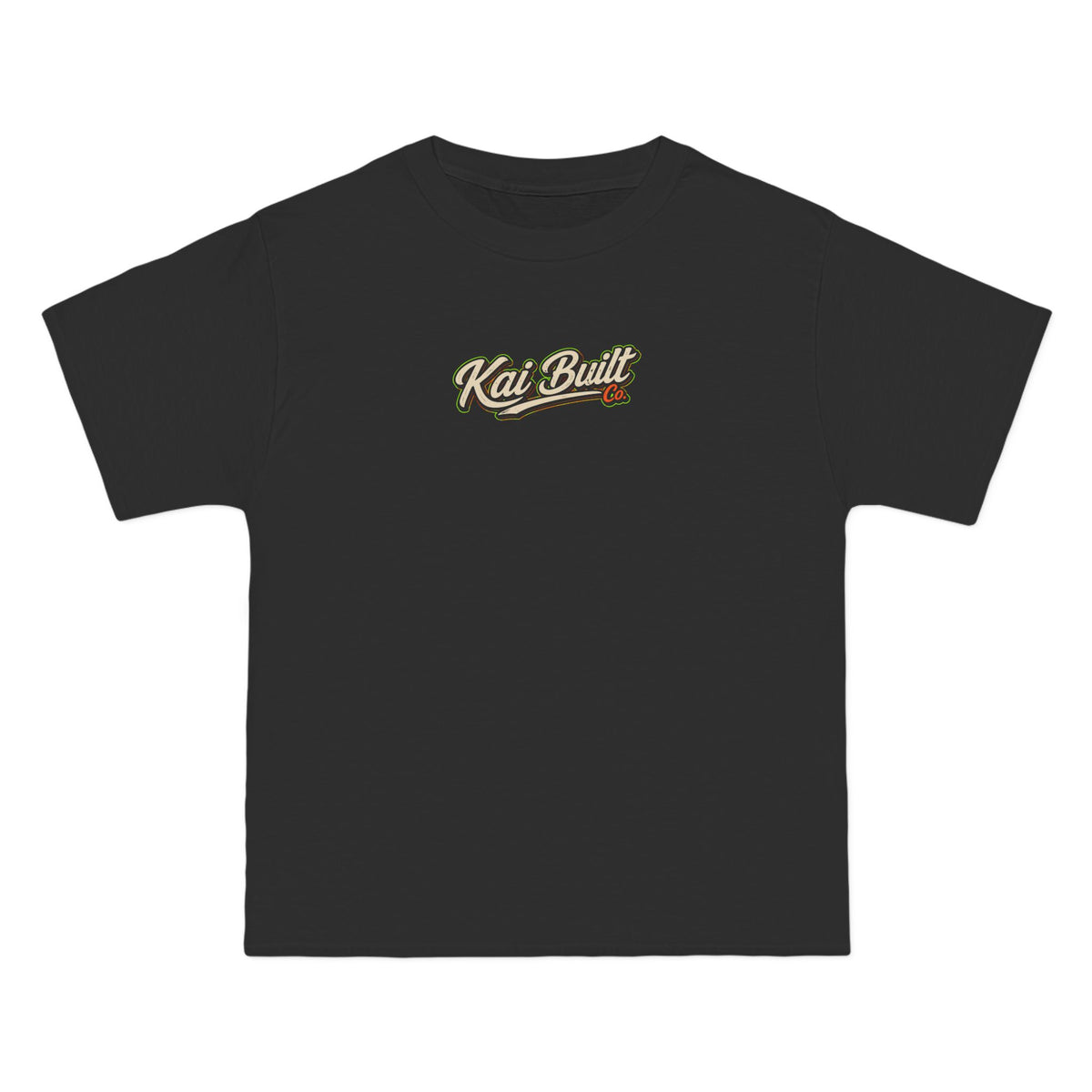 Front of We Grind While They Sleep black workwear t-shirt by Kai Built Co